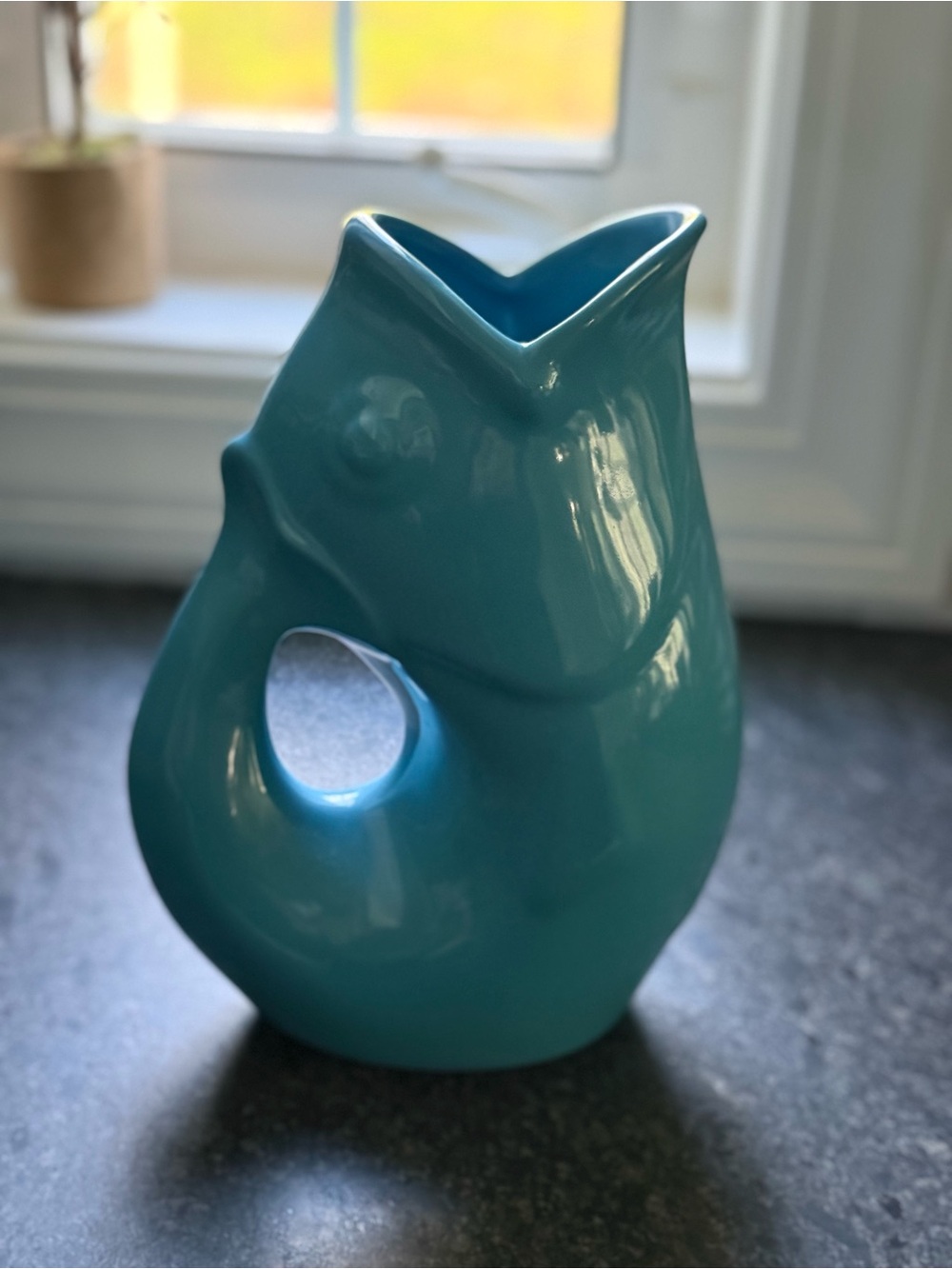 Blue GurglePot Pitcher - like new!